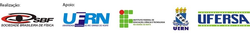 Banner com as logomarcas dos órgãos organizadores do Encontro Potiguar de Física
